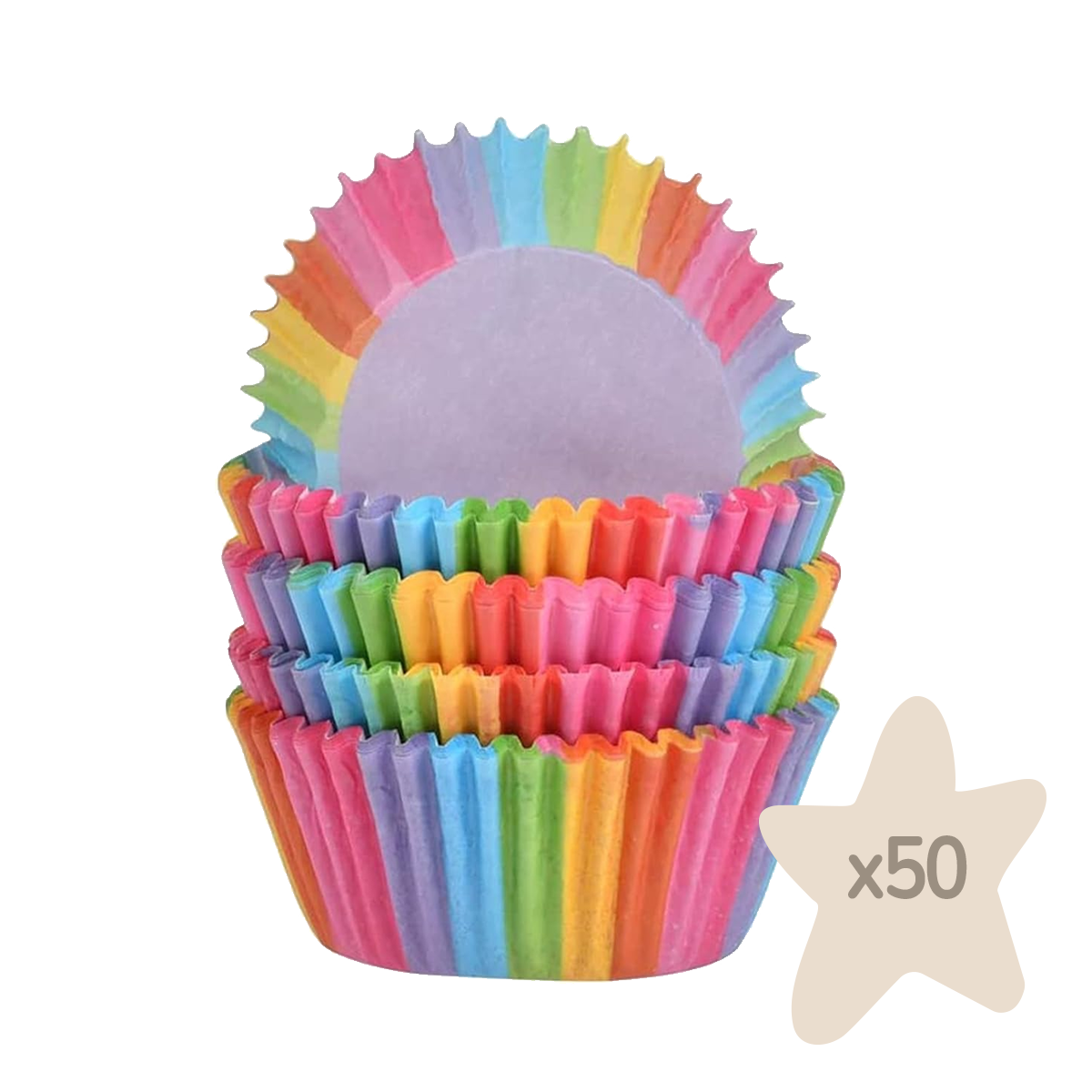 50 Muffin-Förmchen „Kunterbunt“