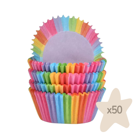 50 Muffin-Förmchen „Kunterbunt“