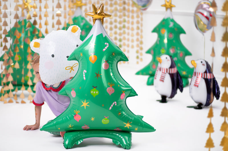 Stehender Folienballon Weihnachtsbaum, 78x94cm