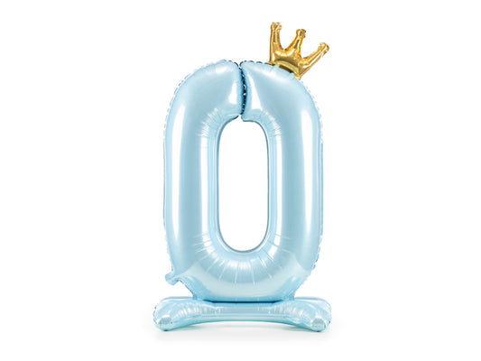 Stehender Folienballon Ziffer, 84 cm, hellblau