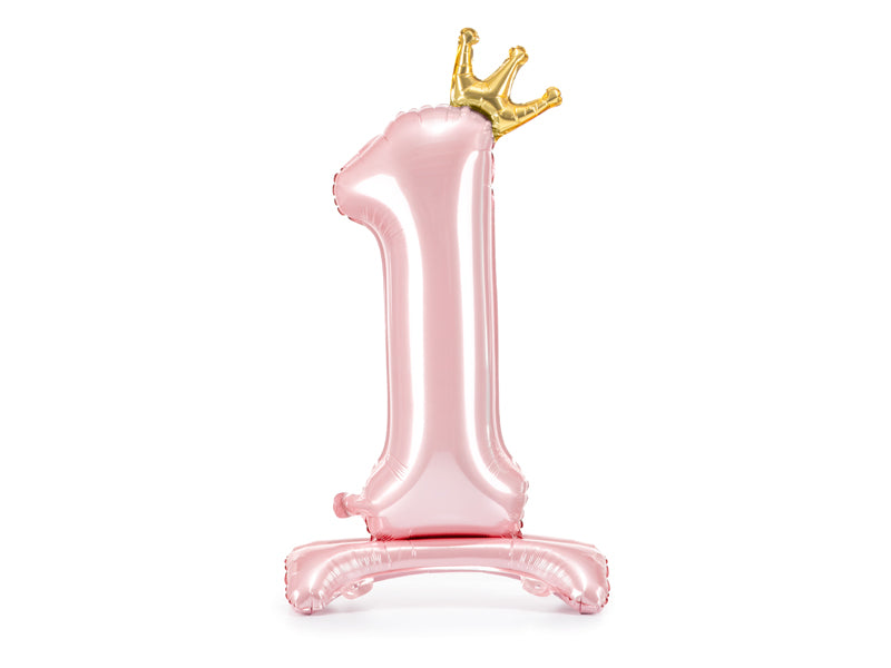 Stehender Folienballon Ziffer, 84 cm, hellrosa