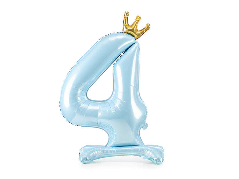 Stehender Folienballon Ziffer, 84 cm, hellblau