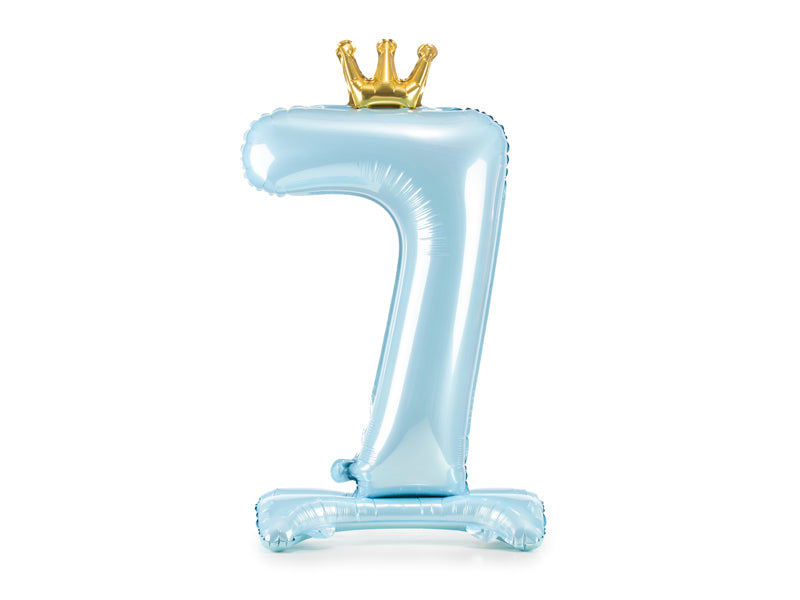 Stehender Folienballon Ziffer, 84 cm, hellblau