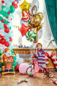 Bild in Galerie-Betrachter laden, Stehender Folienballon Weihnachtsmann, 63x106 cm

