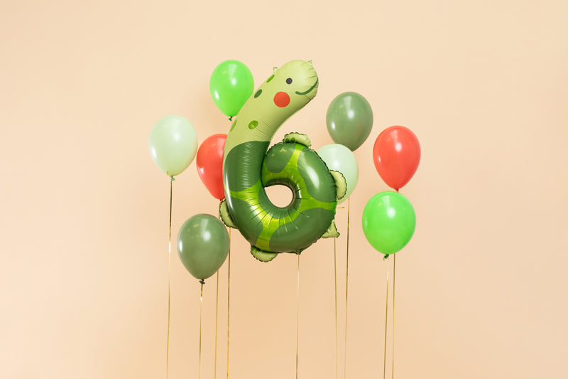 Folienballon Ziffer 6 - Schildkröte, 75x96 cm