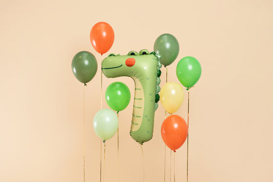 Folienballon Ziffer 7 - Krokodil, 56x85 cm
