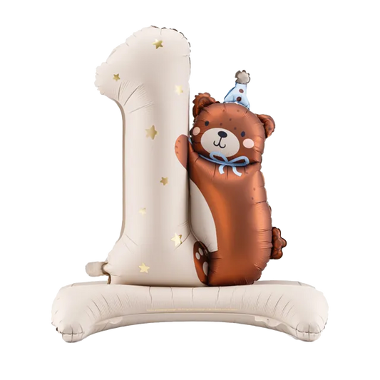 XXL Standballon „Teddybär Zahl 1“