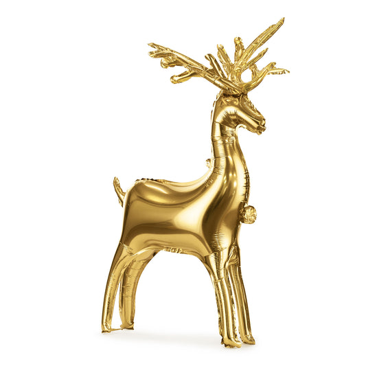 Stehender Folienballon Rentier, 124 x 80 cm, gold