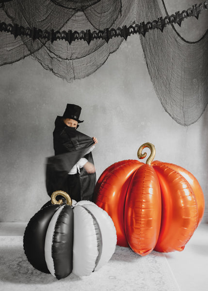 XXL Stehender Folienballon 3D Kürbis, 90x90 cm