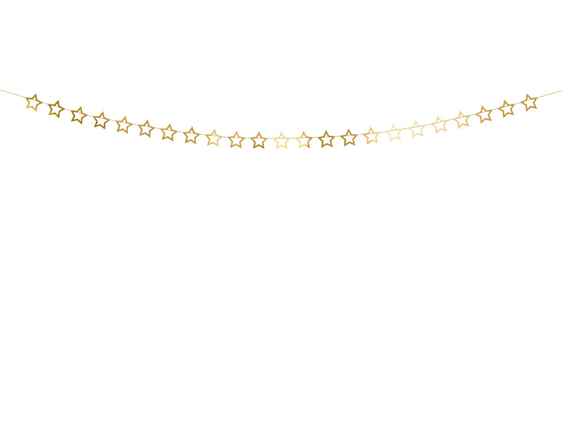 Papiergirlande Sterne, gold, 3m