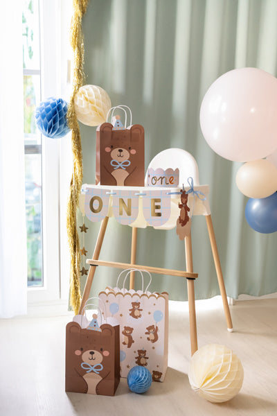 Stuhlbanner und Krone Teddybär, 50x20.5 cm, mix