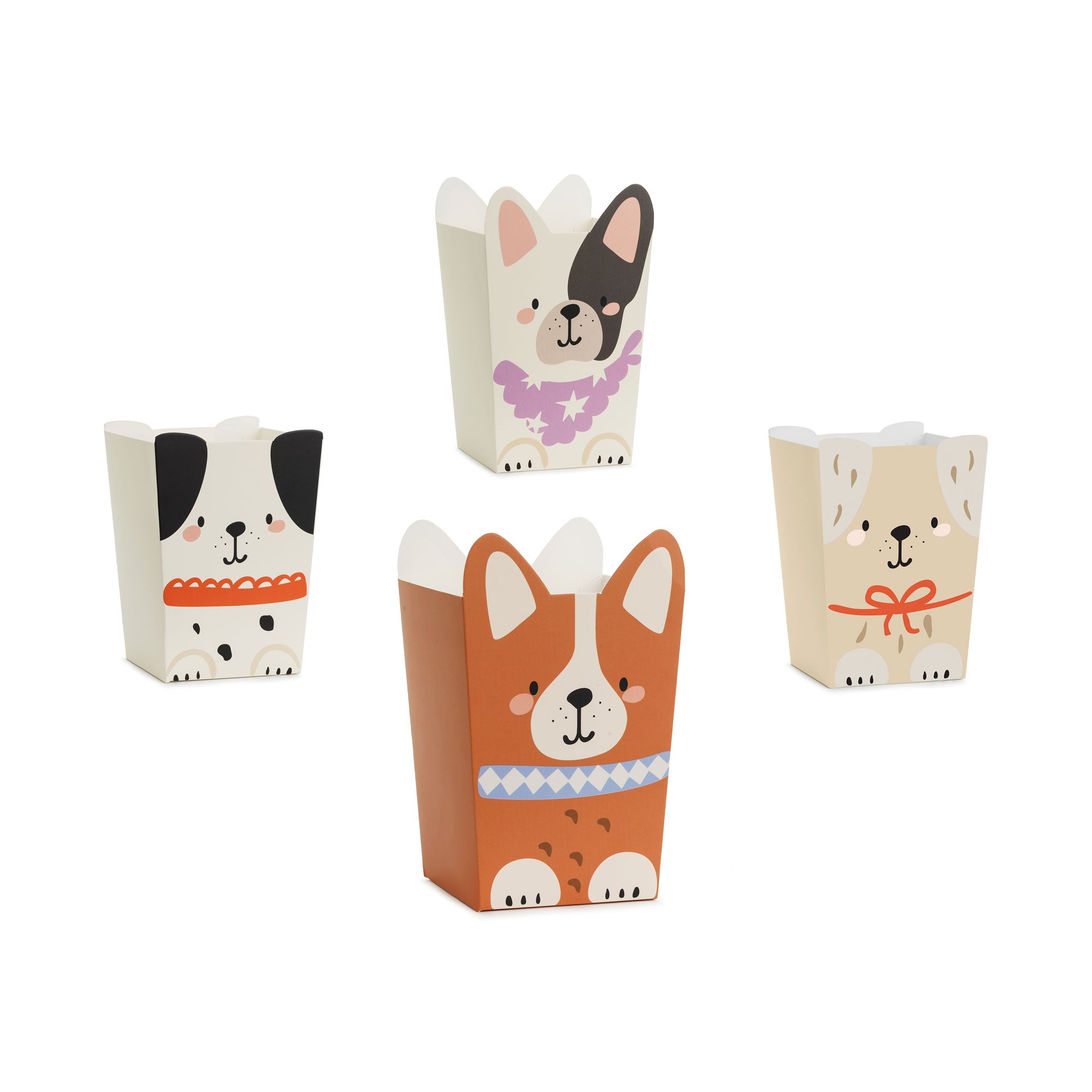 Popcorn-Boxen Hunde, 8,7x8,7 cm, Mix