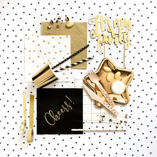 Dreilagige Servietten, gold-metallic, 33x33cm