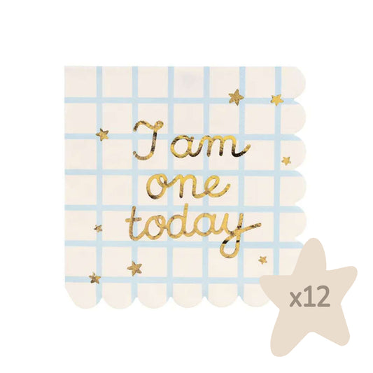 12 Servietten "I am one today"