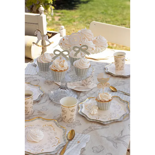 12-teiliges Partyset "Goldener Blumenzauber"