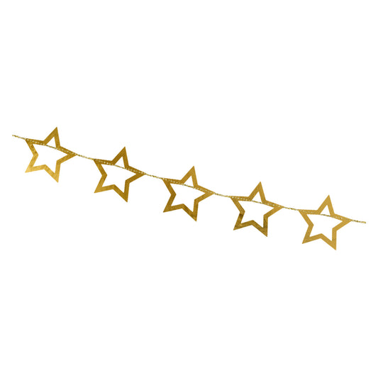 Papiergirlande Sterne, gold, 3m