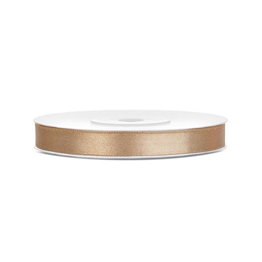 Satinband, hellgold, 6mm/25m