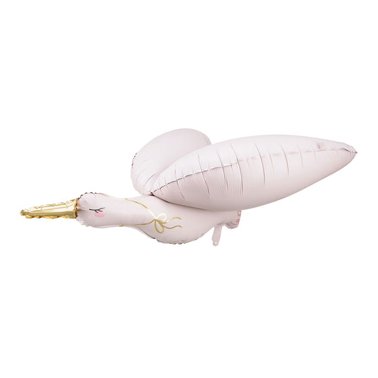 Folienballon Storch, 103x60 cm, hellrosa