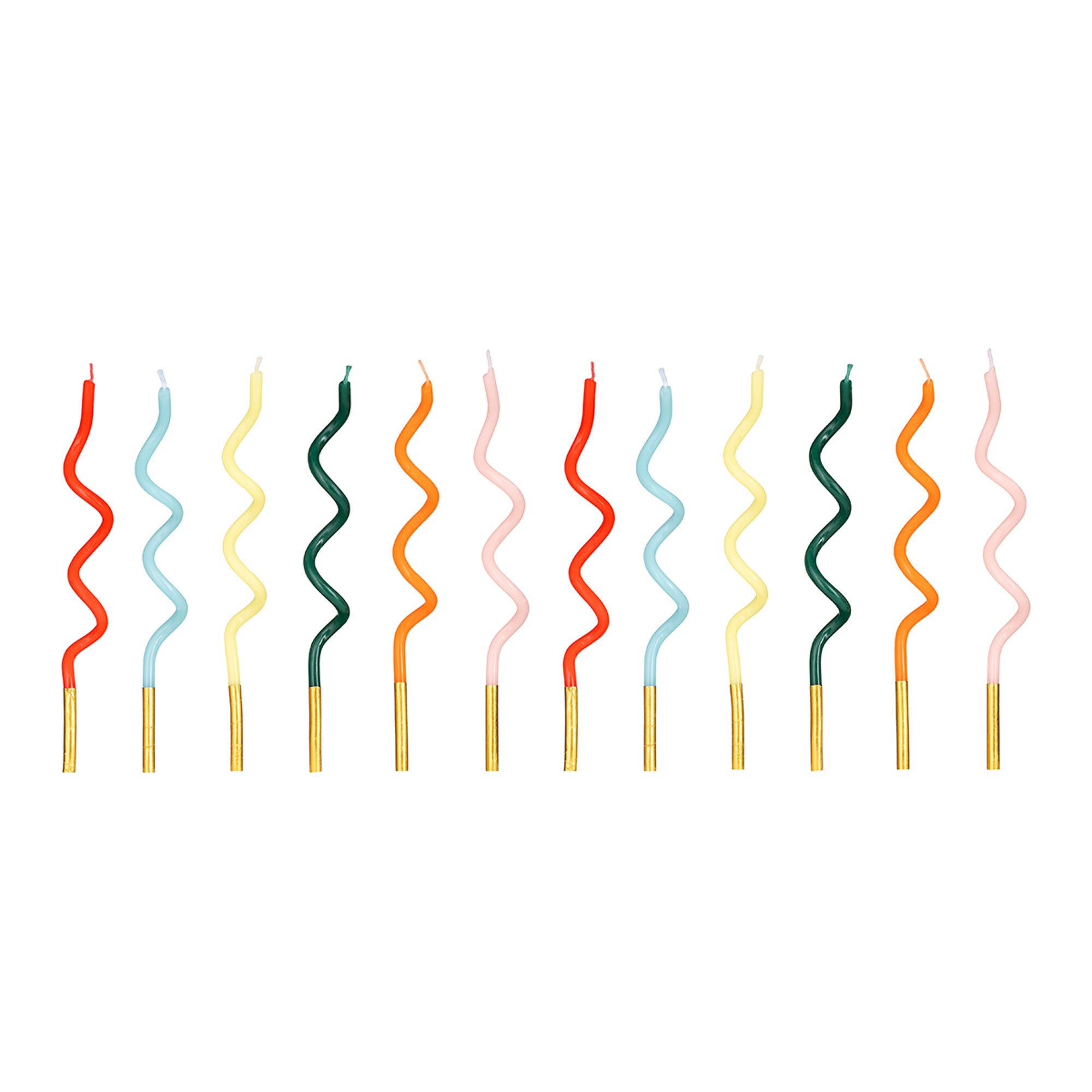 Gedrehte Geburtstagskerzen Regenbogen, 14 cm, Mix