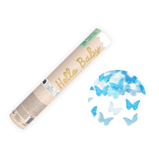 Rohr Boy schießt blaue Schmetterlinge, 20 cm