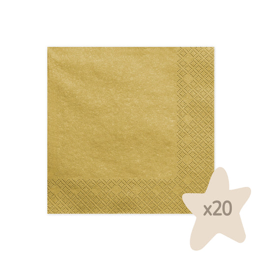 Dreilagige Servietten, gold-metallic, 33x33cm