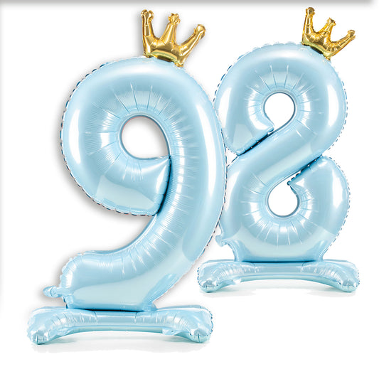 Stehender Folienballon Ziffer, 84 cm, hellblau
